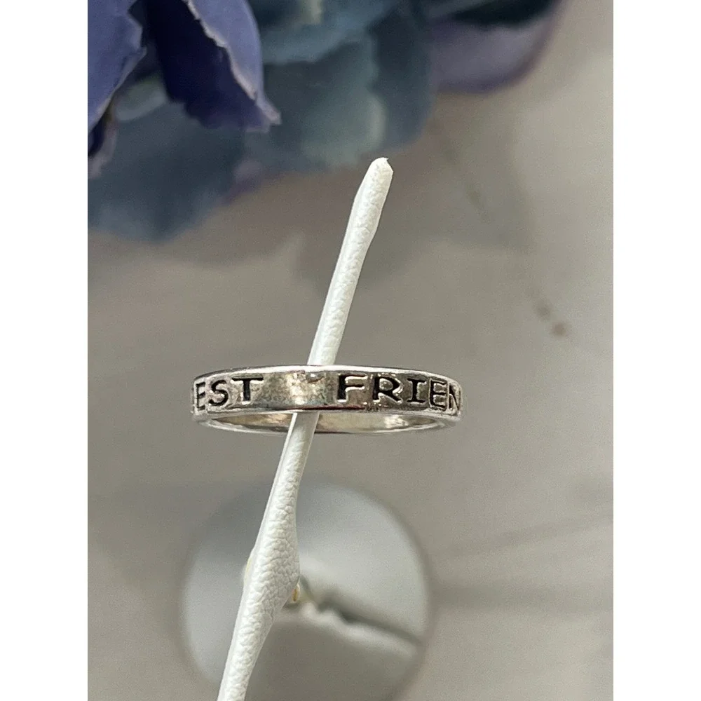 Best Friends Forever Ring Silver Tone Band Ring Size‎ 8 Friendship Jewelry